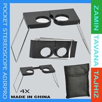 استریوسکوپ جیبی فلزی پایه بلند